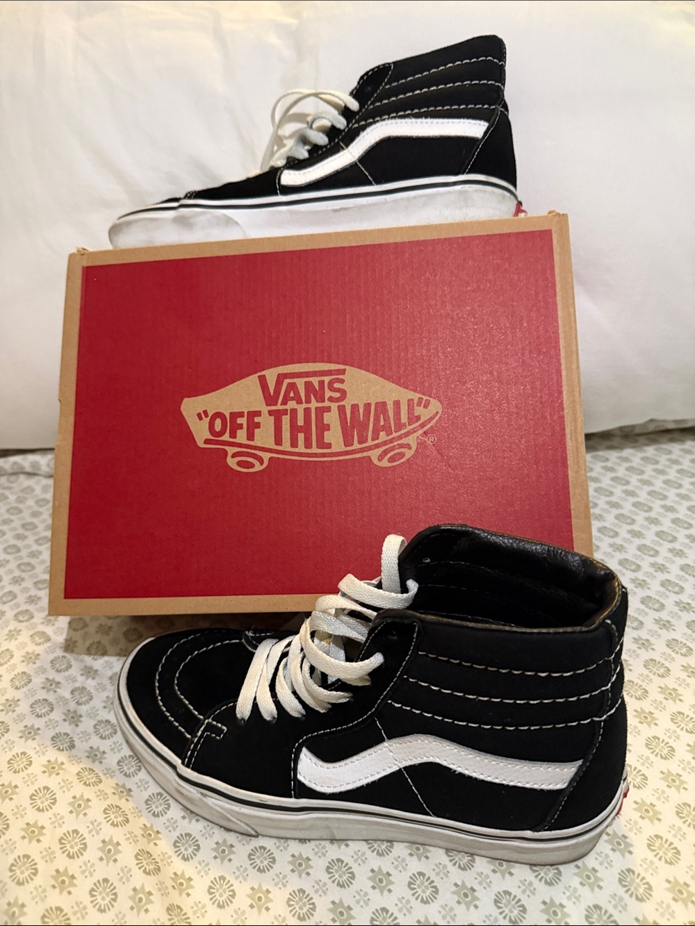 Vans Black and White Sk8-Hi Classic High-Top Sneakers